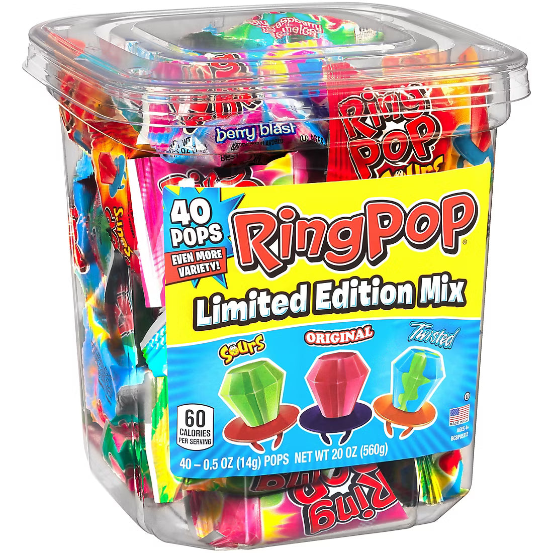 Bazooka Ring Pops Limited Edition Mix Variety Box, 40 ct.