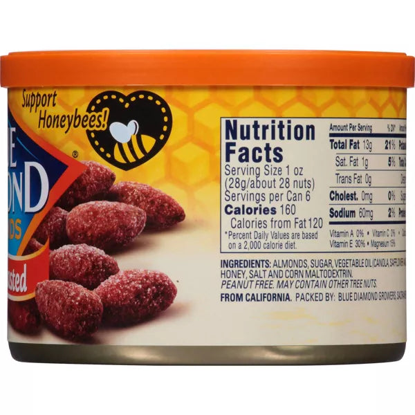 Blue Diamond Almonds Honey Roasted, 6oz.