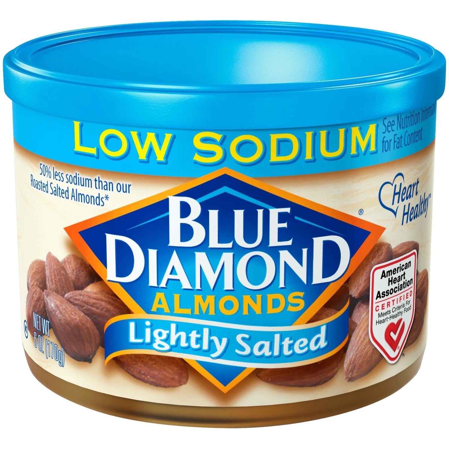 Blue Diamond Almonds, Lightly Salted Low Sodium Snack Nuts For Gluten Free Snacking, 6 oz.