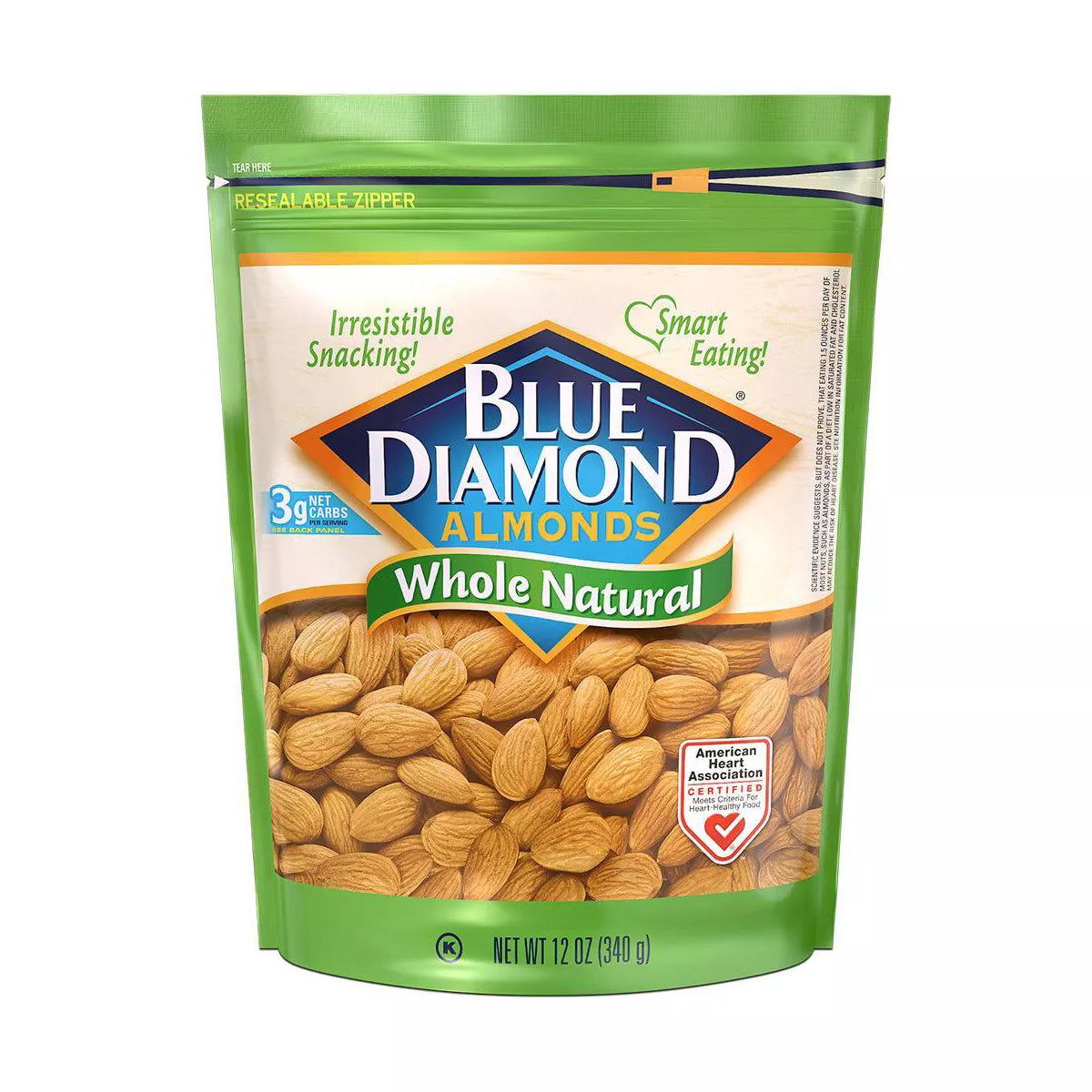 Blue Diamond Almonds Whole Natural, 12oz.