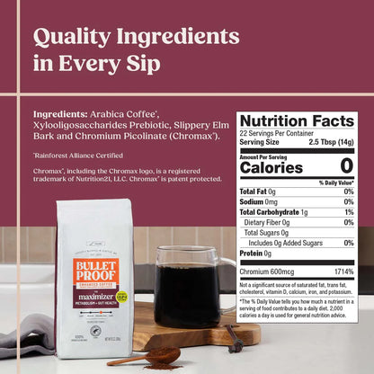 Bulletproof The Maximizer Ground Coffee, Metabolism + Gut Health, 10 oz.