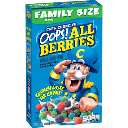 Cap’n Crunch Oops All Berries Crunchy Cereal Value Pack 16.9 oz Box