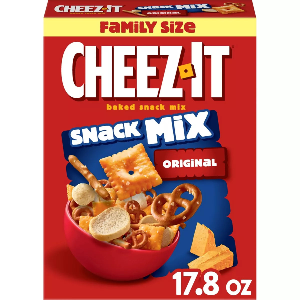 Cheez-It Baked Snack Mix Crackers Original, Lunch Snacks 17.8 oz