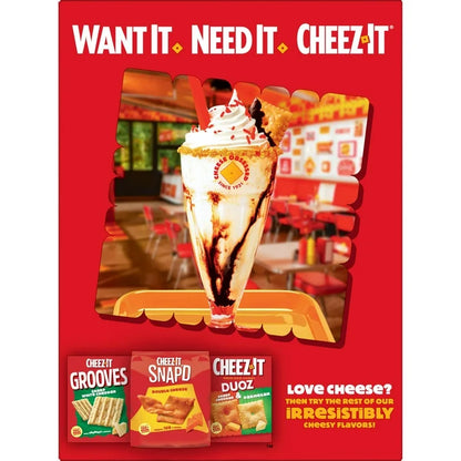 Cheez-It Cheesy Taco Baked Snack Crackers, Lunch Snacks, 12.4 oz