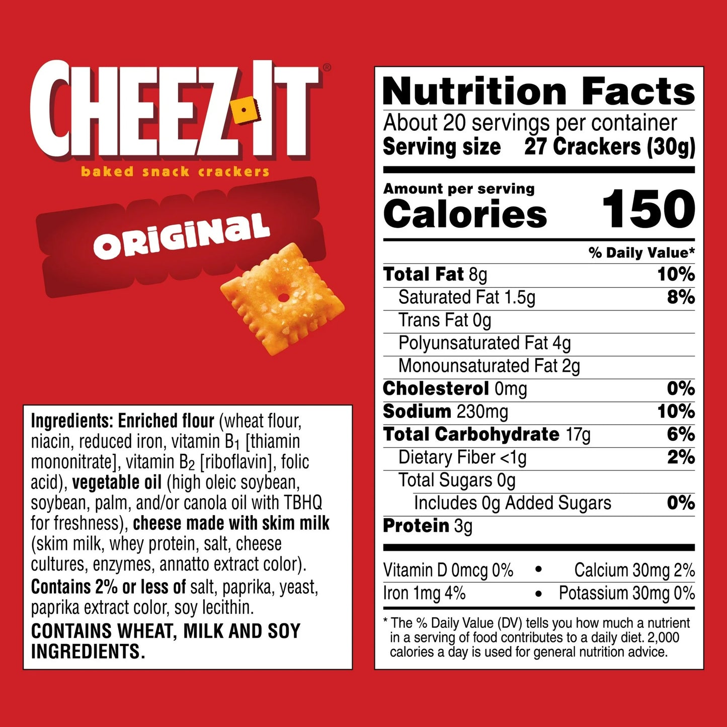 Cheez-It Original Cheese Crackers, Baked Snack Crackers, 21 oz
