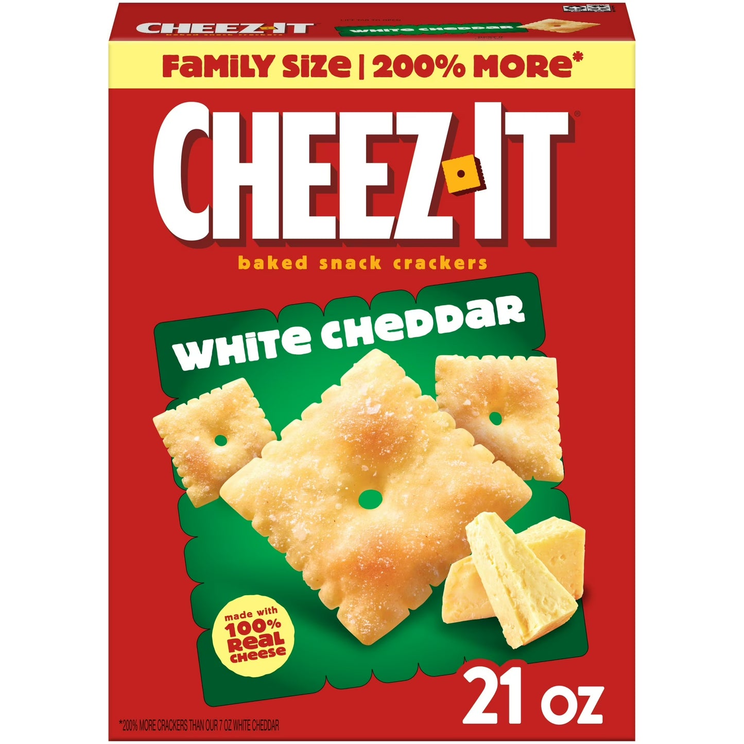 Cheez-It White Cheddar Cheese Crackers, Baked Snack Crackers, 21 oz