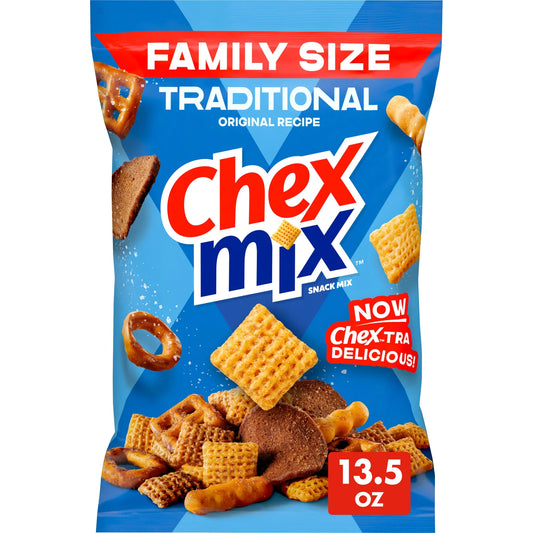 Chex Mix Traditional Original Recipe Snack Mix Family Size 13.5 oz 4 Pack