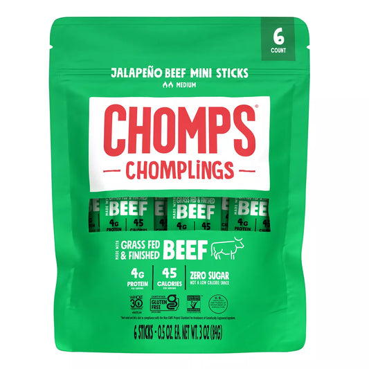Chomps Chomplings Jalapeno Beef Mini Sticks, 3oz/6ct.
