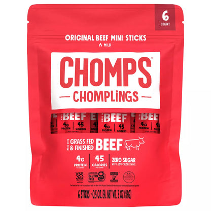 Chomps Chomplings Original Beef Mini Sticks, 3oz/6ct.