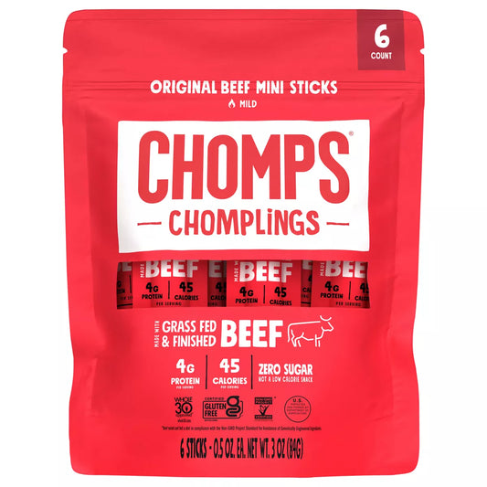 Chomps Chomplings Original Beef Mini Sticks, 3oz/6ct.