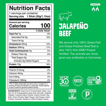 Chomps Jalapeno Beef Sticks - 9.2oz/8ct