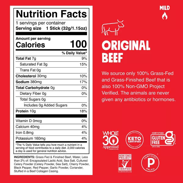 Chomps Original Beef Meat Sticks, 9.2oz/8ct.