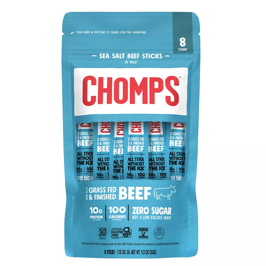 Chomps Sea Salt Beef Sticks, 9.2oz/8ct.
