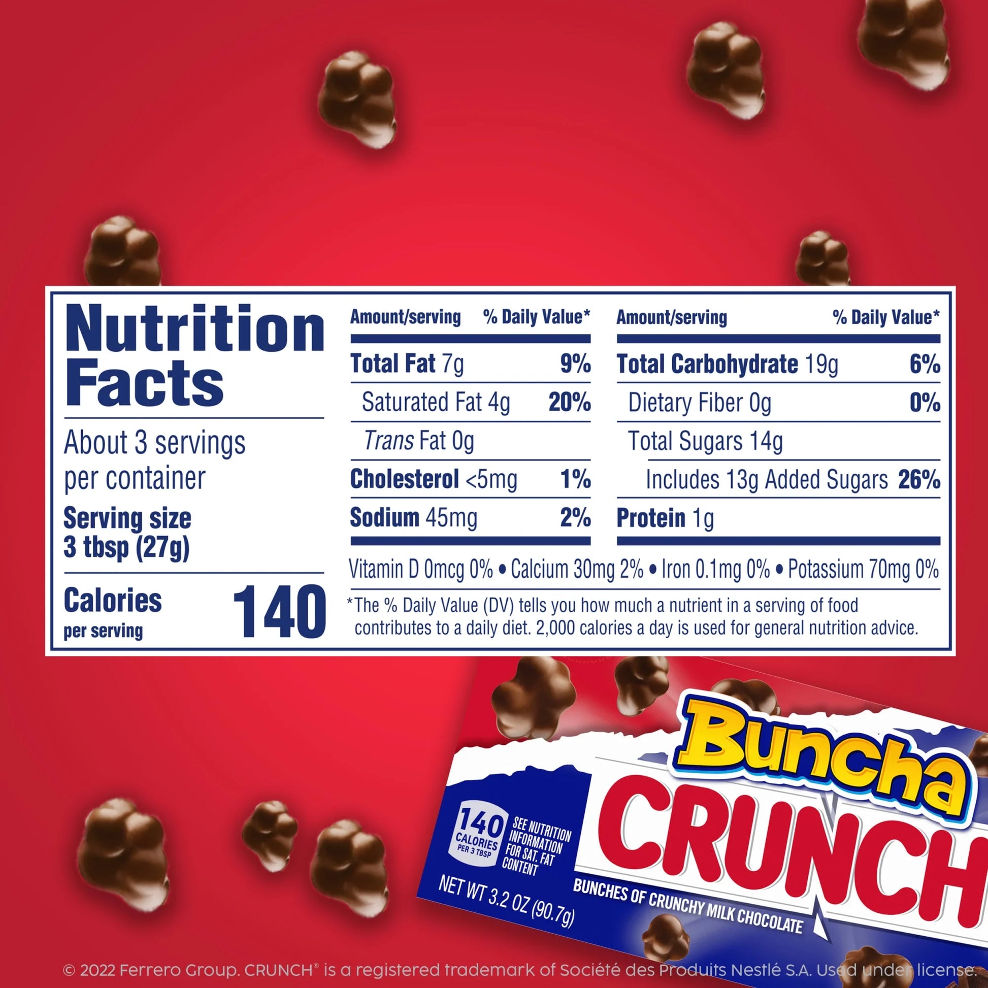 CRUNCH Candy Milk Chocolate Crispy Rice 3.2 oz - 3 Pack