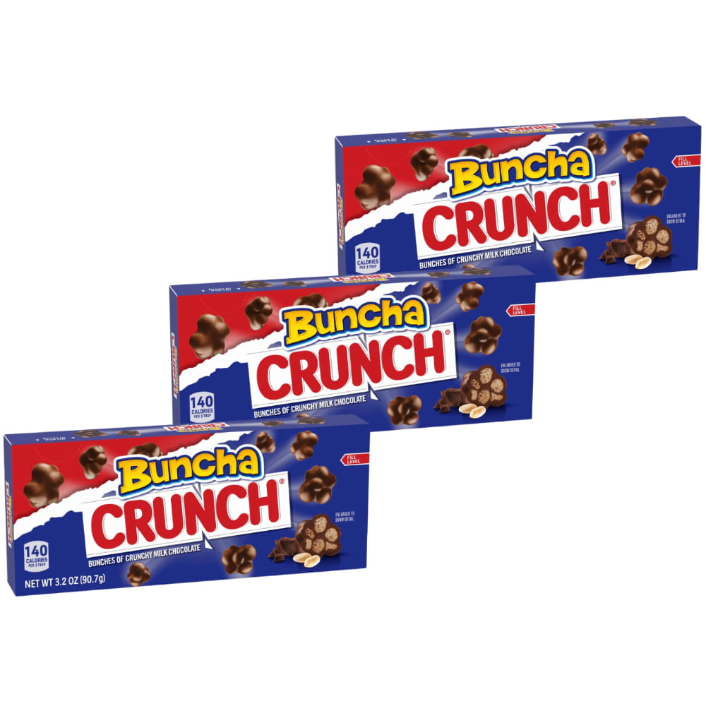 CRUNCH Candy Milk Chocolate Crispy Rice 3.2 oz - 3 Pack