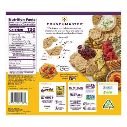 Crunchmaster Multi-Grain Crunchy Baked Rice Cracker 4-Seed, 21 oz.