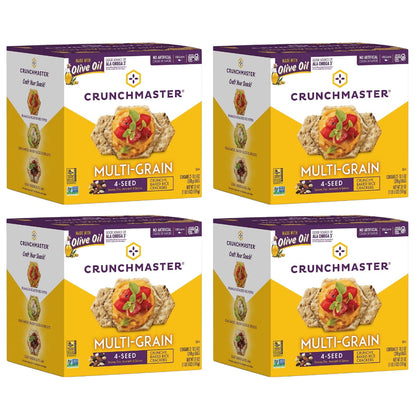 Crunchmaster Multi-Grain Crunchy Baked Rice Cracker 4-Seed, 21 oz. - 4 Pack