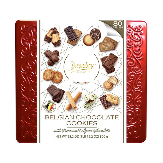 Desobry Belgian Chocolate Cookie Assortment, 80 Cookies, 28.2 oz.