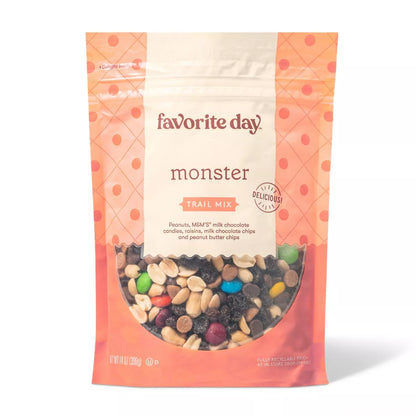 Favorite Day Monster Trail Mix, Peanuts, Peanut Butter Chips, Milk Chocolate Candies, Raisins, M&M’s, 14oz