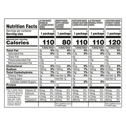 Frito-Lay Baked and Popped Mix Variety pack Snack Chips, 18 Count Multipack