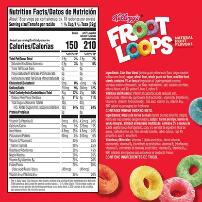 Froot Loops Breakfast Cereal, 15g Whole Grains, Good Source of Fiber
