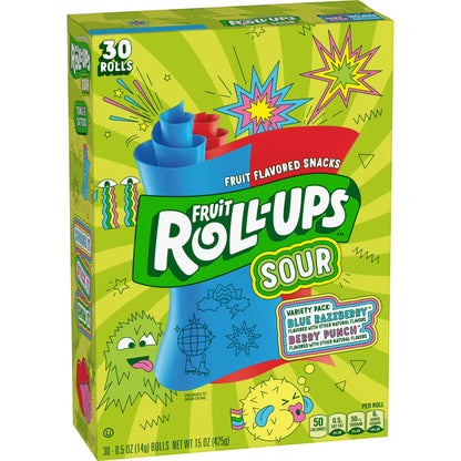 Fruit Roll-Ups Sour Fruit Snacks Variety Pack 15 oz 30 Count