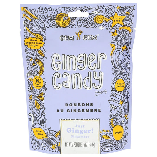 Gem Gem Chewy Ginger Candy Original 5 oz Bag