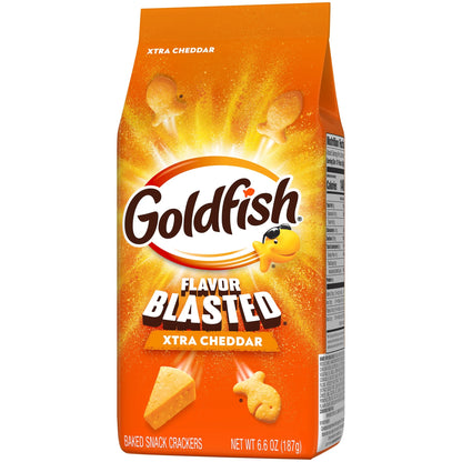 Goldfish Flavor Blasted Xtra Cheddar Cheese Crackers, Bag, 6.6 oz