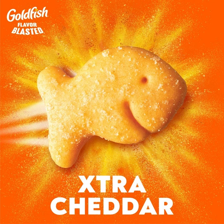 Goldfish Flavor Blasted Xtra Cheddar Cheese Crackers, Bag, 6.6 oz