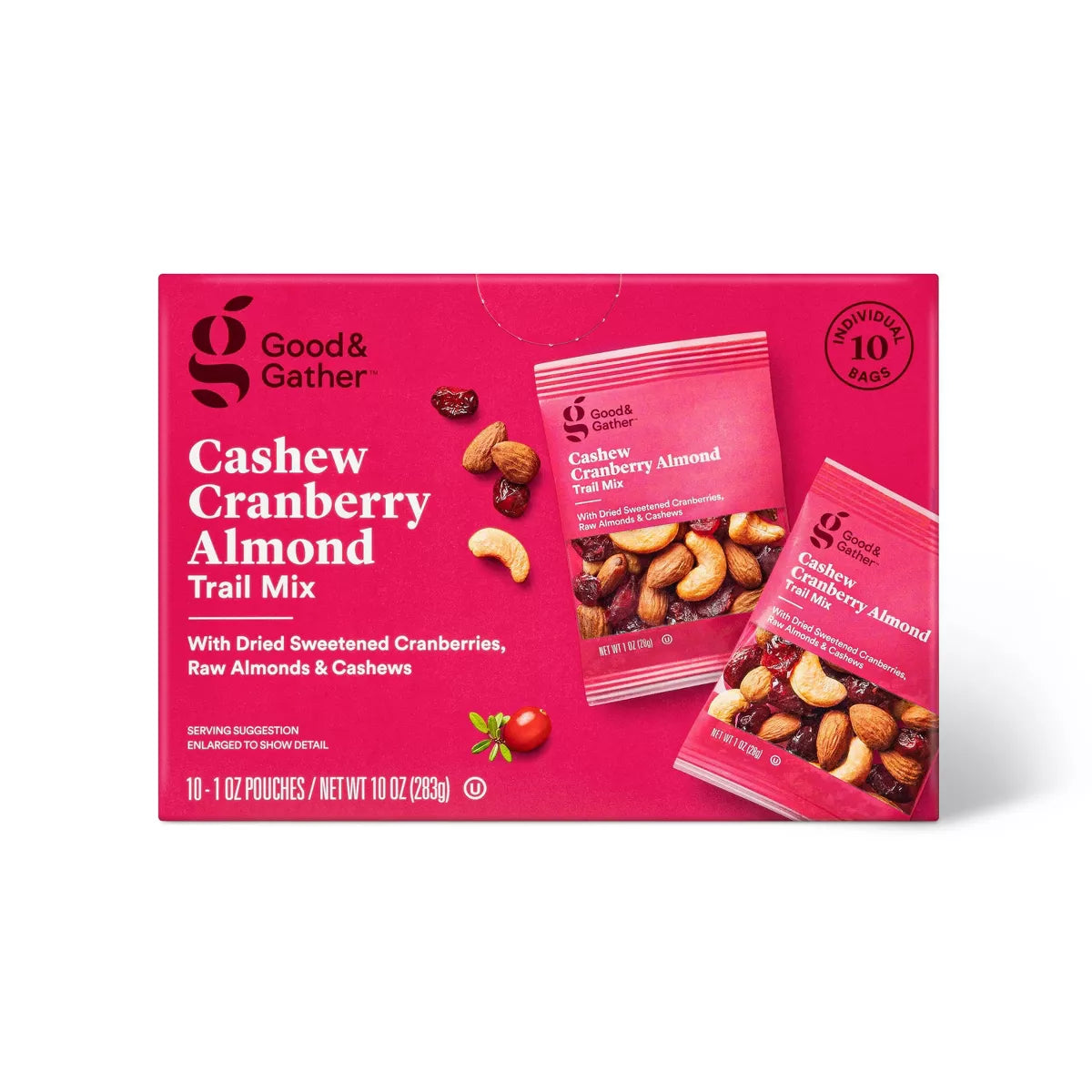 Good & Gather Cashew Cranberry Almond Trail Mix, Multipack 10oz/10ct.