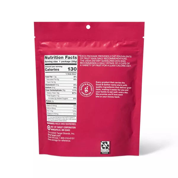 Good & Gather Freeze Dried Raspberries, 1.25oz.