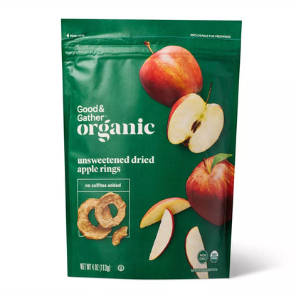 Good & Gather Organic Dried Unsweetened Apple Rings Snacks, 4oz.
