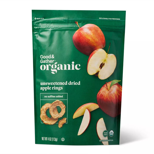 Good & Gather Organic Dried Unsweetened Apple Rings Snacks, 4oz.