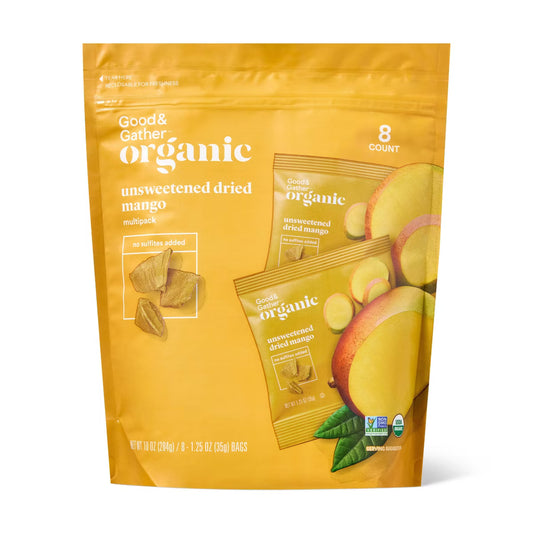 Good & Gather Organic Unsweetened Dried Mango, 10oz/8ct.