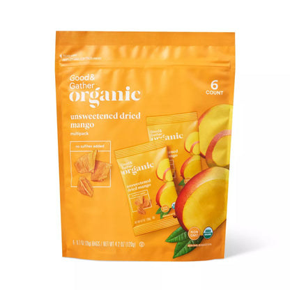 Good & Gather Organic Unsweetened Sliced Dry Mango, 4.2oz/6ct.