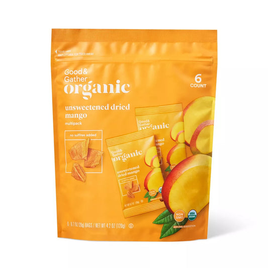 Good & Gather Organic Unsweetened Sliced Dry Mango, 4.2oz/6ct.
