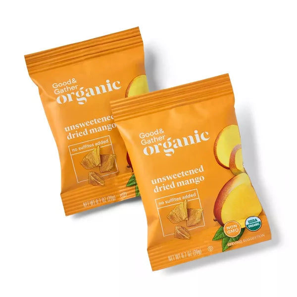 Good & Gather Organic Unsweetened Sliced Dry Mango, 4.2oz/6ct.