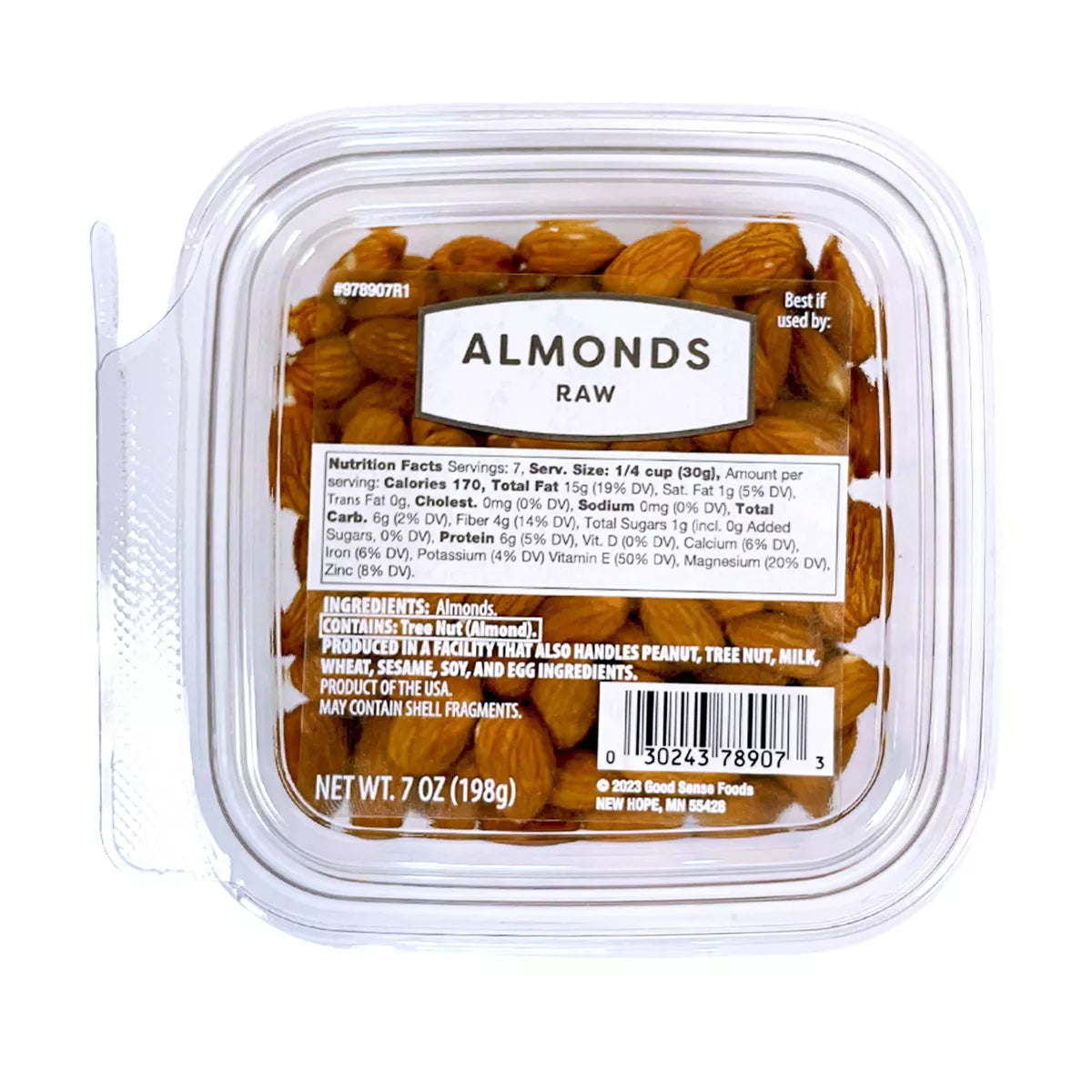 Good Sense Foods Raw Almonds, 7oz.