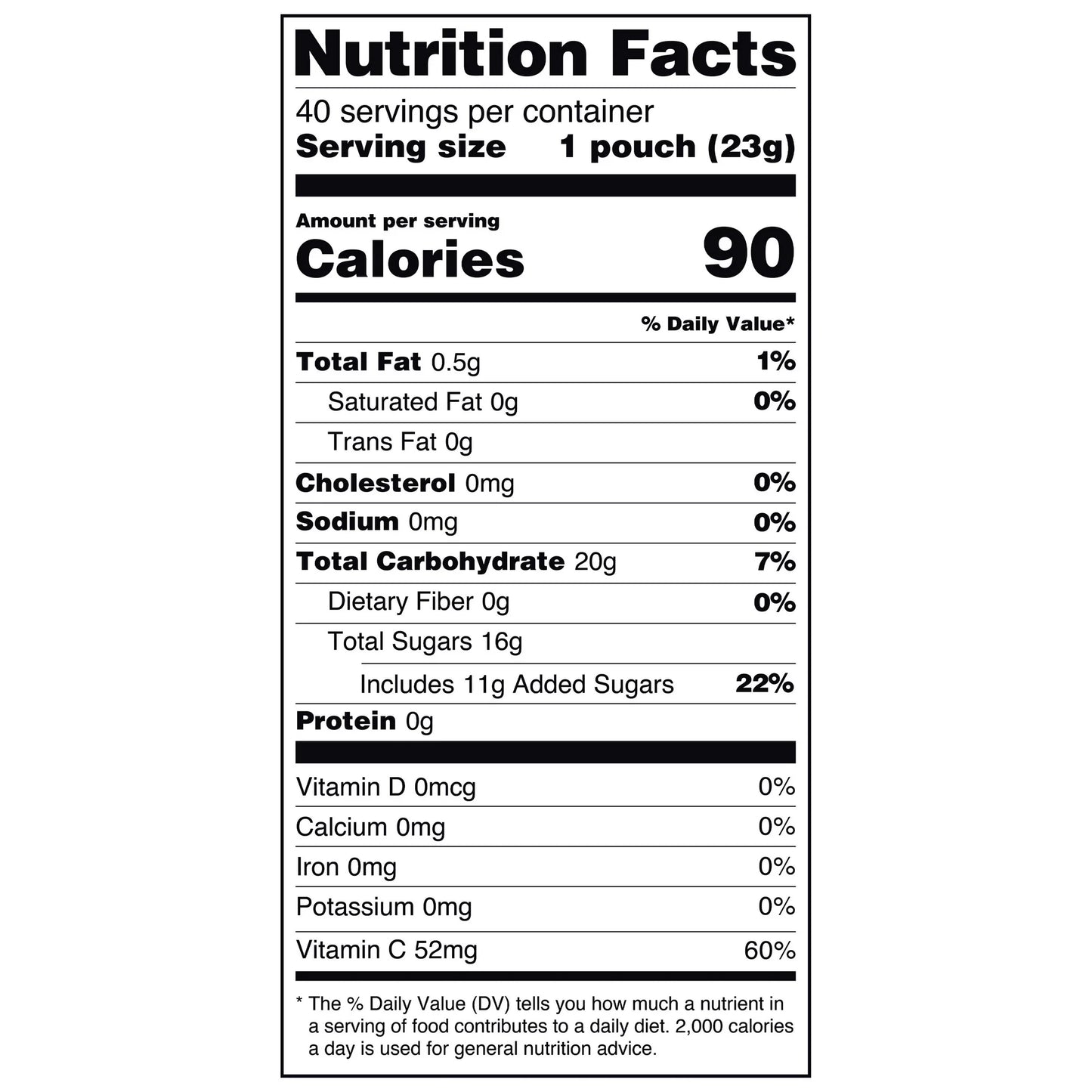 Great Value Fruit Smiles Snacks Tangy Flavor 32 oz 40 Count