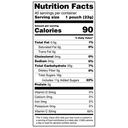 Great Value Fruit Smiles Snacks Tangy Flavor 32 oz 40 Count