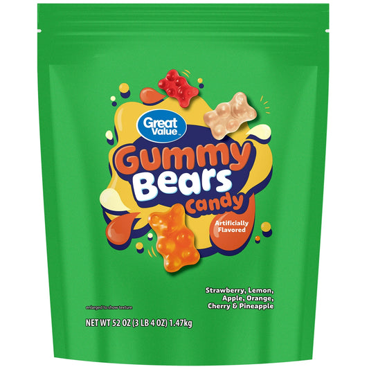 Great Value Gummy Bears Candy 52 oz Bag
