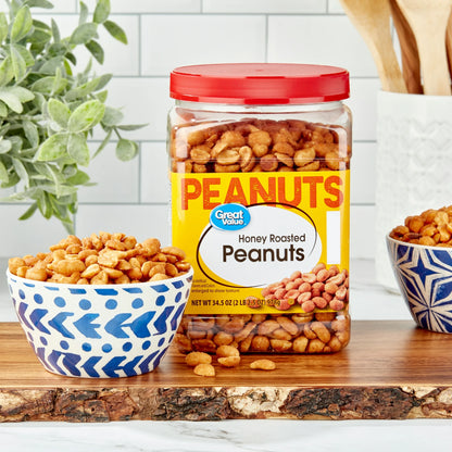 Great Value Honey Roasted Peanuts, 34.5 oz