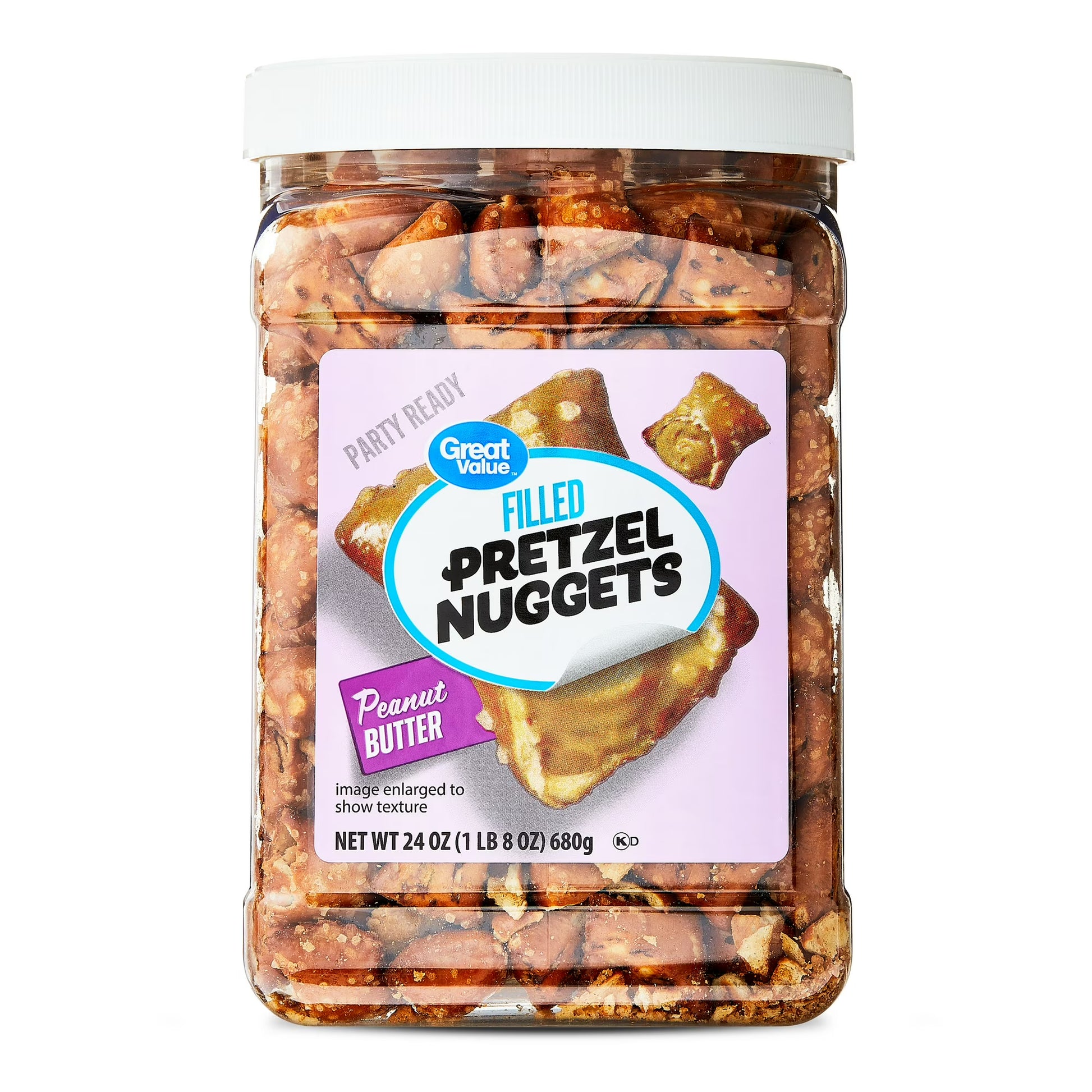 Great Value Peanut Butter Filled Pretzel, Resealable Container, 24 oz