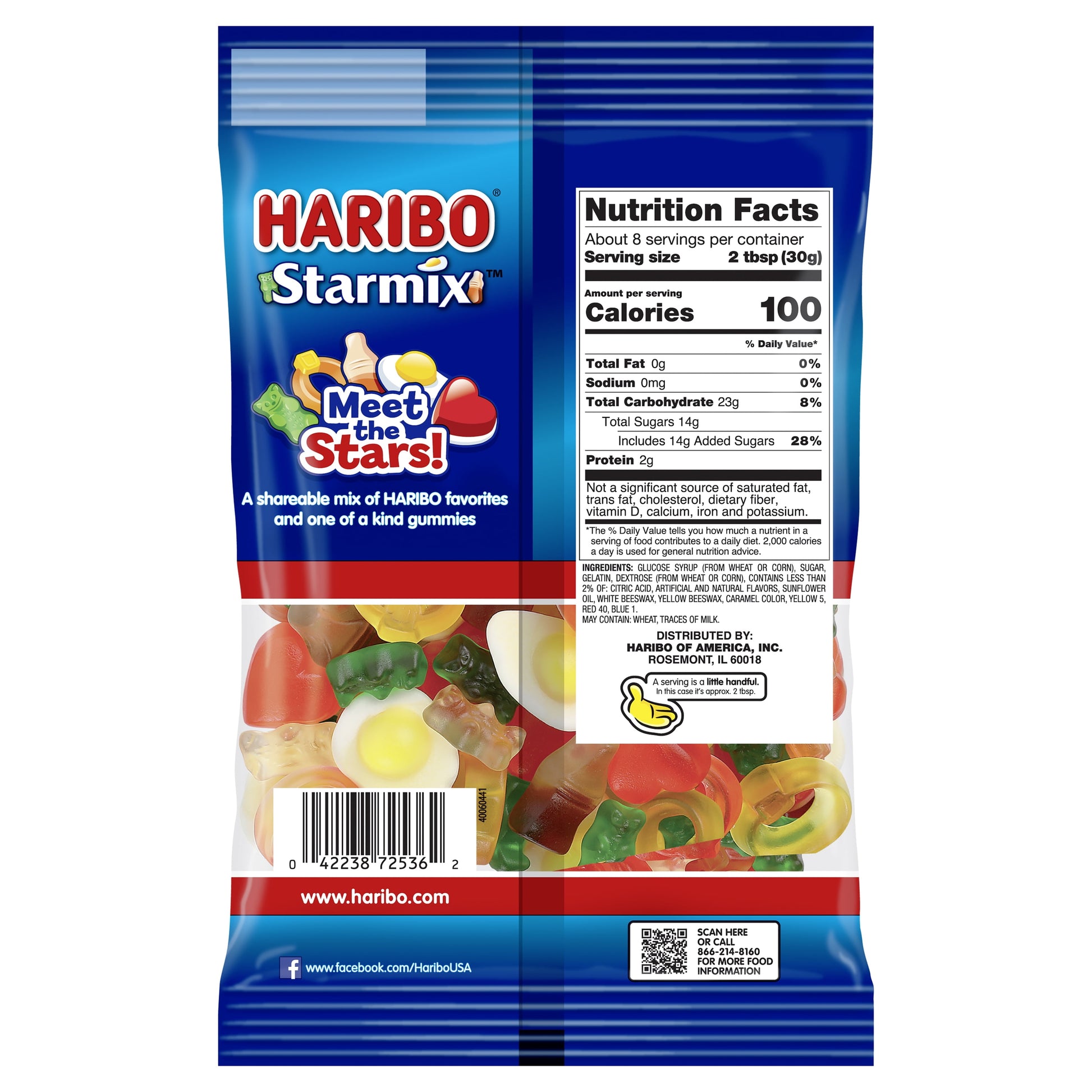 HARIBO Starmix Gummy Candy Gummies, Large Share Bag 8 oz 