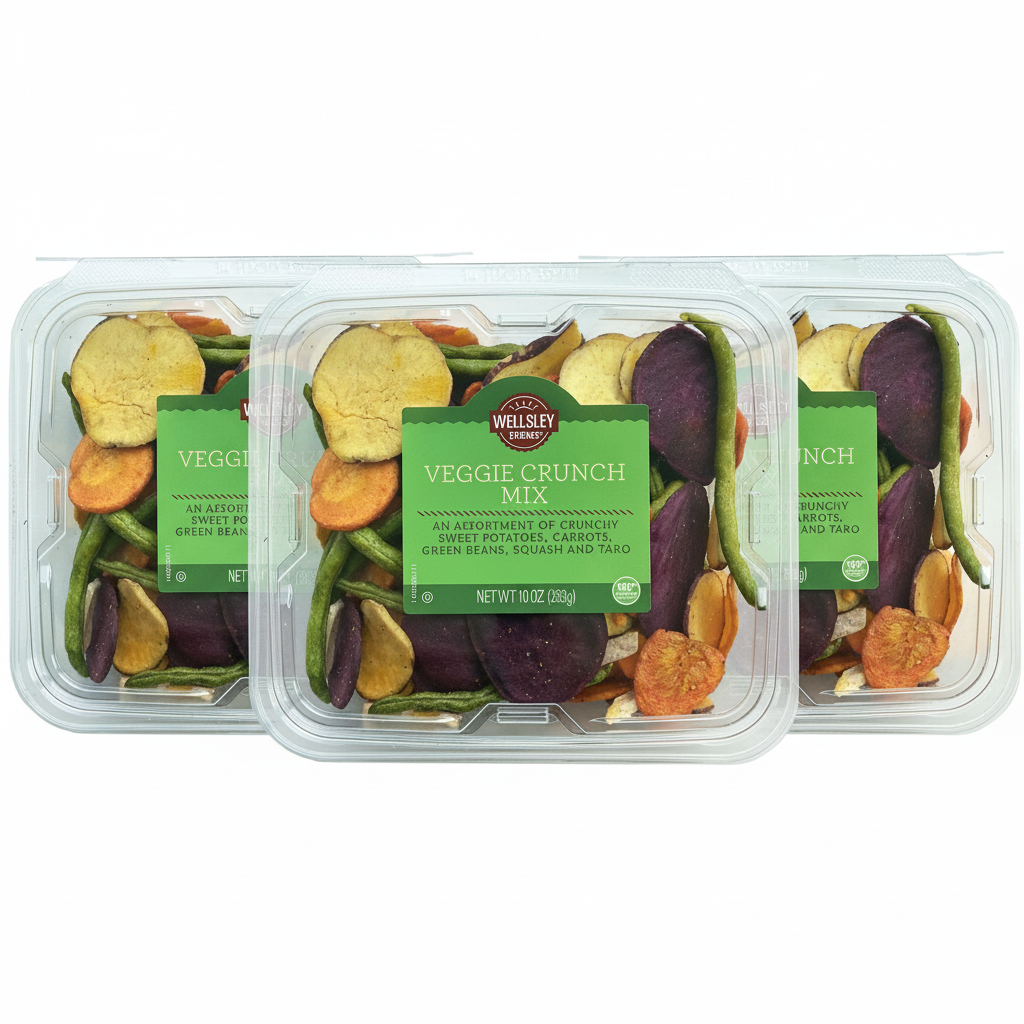 Wellsley Farms Veggie Crunch Mix, Dried Vegetables, Snacks, 10 oz. - 3 Pack