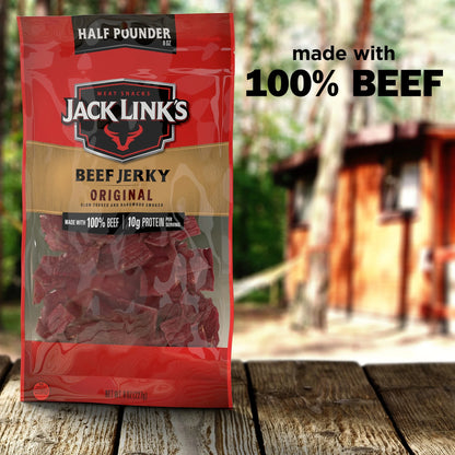 Jack Link’s Beef Jerky Original, Made with 100% Beef 10g of Protein, 10 oz