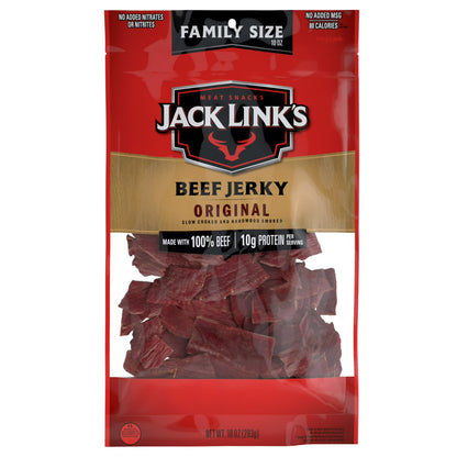 Jack Link’s Beef Jerky Original, Made with 100% Beef 10g of Protein, 10 oz