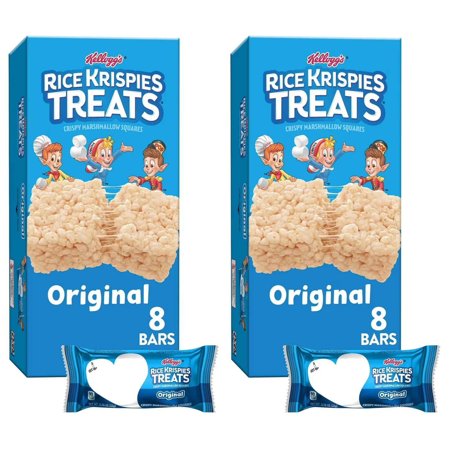 Kellogg's Rice Krispies Treats Original Kids Snacks, 6.2 oz, 8 Count (2 pack)