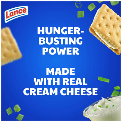 Lance Sandwich Crackers, Captain's Wafers Cream Cheese and Chives, 10 Packs, 6 Sandwiches Each, 13.7 oz
