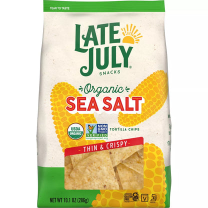 Late July Snacks Organic Sea Salt Thin and Crispy Tortilla Chips, 10.1 oz.